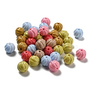 Baking Painted Opaque Acrylic Beads, Pumpkin, Mixed Color, 14.5x16x16mm, Hole: 2.6mm(MACR-D083-15)