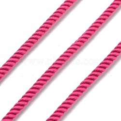 Round Polyester Cord, Twisted Cord, for Moving, Camping, Outdoor Adventure, Mountain Climbing, Gardening, Deep Pink, 3mm(NWIR-A010-01-21)