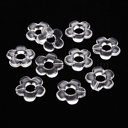 Transparent Acrylic Bead Frames, Flower, Clear, 19x20x3.5mm, Hole: 1.6mm, Inner Diameter: 6.5mm, about 632pcs/500g(TACR-S154-29B-01)