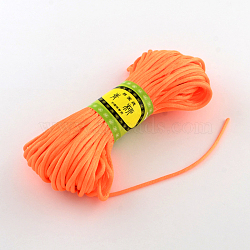 Polyester Rattail Satin Cord, for Chinese Knotting, Jewelry Making, Dark Orange, 2mm, about 21.87 yards(20m)/bundle, 6bundles/bag(OCOR-Q006-06)