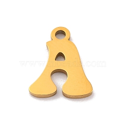 201 Stainless Steel Charms, Laser Cut, Letter Charm, Letter A, 10.5x8.5x1mm, Hole: 1.2mm(STAS-U016-01G-A)