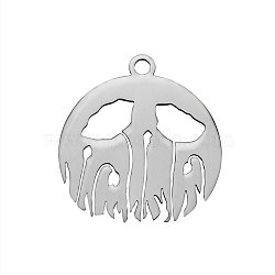 Tarnish Resistant 201 Stainless Steel Pendants, Stainless Steel Color, 20x20x1.1mm, Hole: 1.5mm(STAS-Q201-T500)