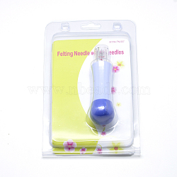 Felting Needle Holders, with 7 Needles, Wool Embroidery Hobby DIY Craft Tools, Light Blue, 95x31x27mm(TOOL-R113-01)