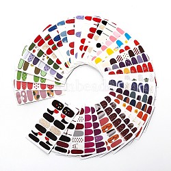 Full Cover Nail Art Stickers, Self-adhesive, For Nail Tips Decorations, Mixed Color, 10x5.5cm(MRMJ-Q055-M)