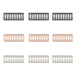 9Pcs 3 Colors Alloy Watch Band Adapter Connectors, Watch Belt Trim Accessories, Column, Mixed Color, 21.5x8x6mm, Hole: 2mm and 2.5x3mm, 3pcs/color(FIND-DC0004-29)