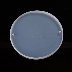 DIY Silicone Hangtag Molds, Resin Casting Molds, for UV Resin, Epoxy Resin Pendant Jewelry Making, Flat Round, White, 225x12mm, Hole: 7mm, Inner Size: 217mm(DIY-TAC0005-21)