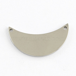 Crescent Moon Stainless Steel Links connectors, Stainless Steel Color, 24x13x1mm, Hole: 1mm(STAS-Q169-01)