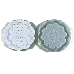 Flower Serving Tray DIY Silicone Molds, Resin Casting Molds, for UV Resin, Epoxy Resin Craft Making, WhiteSmoke, 125x17.5mm, Inner Diameter: 119.5mm(DIY-G109-04A)