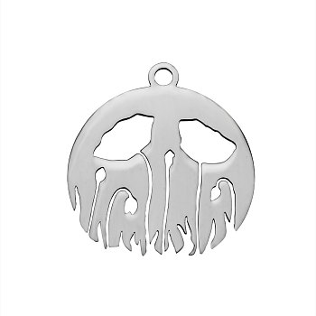 201 Stainless Steel Pendants, Stainless Steel Color, 20x20x1.1mm, Hole: 1.5mm
