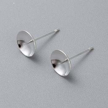 304 Stainless Steel Stud Earring Findings, Silver, 15x8mm, Pin: 0.8mm