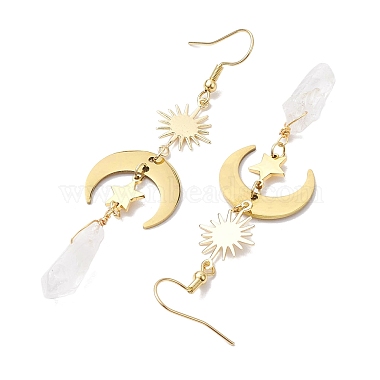 boucles d'oreilles pendantes en cristal de quartz naturel brut(EJEW-JE05877-02)-3