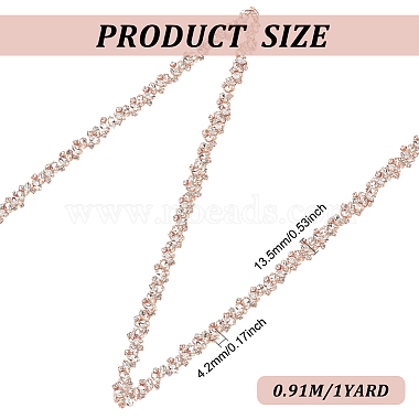 Fingerinspire 1 yard cristal hotfix strass chaîne de garniture de ceinture de mariée(DIY-FG0004-44B)-2