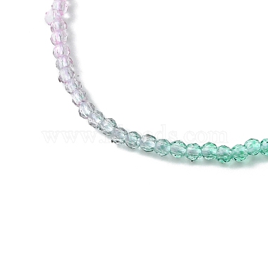 Faceted Rondelle Glass Beaded Necklace for Women(NJEW-M208-02D)-4