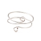 Манжета из латунной проволоки с двойным кольцом для женщин(RJEW-JR00505-01)-1