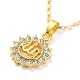 Golden Alloy Rhinestone Pendant Necklaces(NJEW-P284-01G)-1