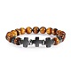 Round Natural Tiger Eye Beaded Stretch Bracelets(ED3000-8)-1