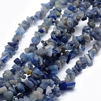 Dyed & Heated Natural Blue Aventurine Beads Strands, Chip, 5~8mm, Hole: 1mm, about 80~81cm(G-P332-15)