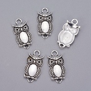 Alloy Links connectors, Halloween, Cadmium Free & Lead Free, Owl, Antique Silver, 26x13x4mm, Hole: 3mm(TIBEP-A18561-AS-LF)