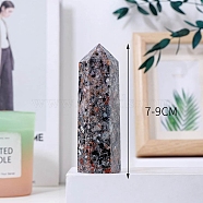 Point Tower Natural Fluorescent Syenite Rock Home Display Decoration, Healing Stone Wands, for Reiki Chakra Meditation Therapy Decors, Hexagon Prism, 80~90mm(PW-WG91074-02)