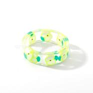 Resin Plain Band Rings, Polymer Clay Fruit Slice inside Rings for Women Girls, Apple, 17mm(FS-WG41763-11)