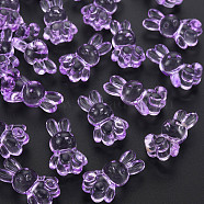 Transparent Acrylic Beads, Rabbit, Blue Violet, 24.5x14.5x11mm, Hole: 2.5mm, about 300pcs/500g(MACR-S373-81-B05)