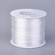 Flat Elastic Crystal String, Elastic Beading Thread, for Stretch Bracelet Making, White, 0.7mm, about 546.8 yards(500m)/roll(EW-F006-14)