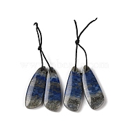 2Pcs Natural Lapis Lazuli Pendants, Gems Charms, 27x10x2.8~3mm, Hole: 1mm(G-A228-02B)