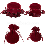 20Pcs 2 Styles Gourd Velvet Bags, Drawstring Gift Pouches Favor Bags, Dark Red, 9.5~12x7.5~9cm, 10pcs/style(TP-BBC0001-02B)