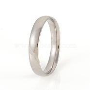 201 Stainless Steel Plain Band Rings, Stainless Steel Color, Size 10, Inner Diameter: 20mm(X-RJEW-G107-4mm-10-P)