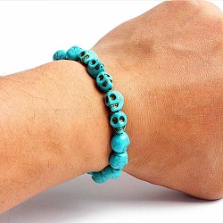 Turquoise Bracelet with Elastic Rope Bracelet, Male and Female Lovers Best Friend(DZ7554-33)