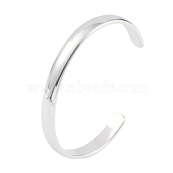 Non-Tarnish 304 Stainless Steel Open Cuff Plain Bangles, Stainless Steel Color, Inner Diameter: 2-5/8 inch(6.6cm), 8mm(BJEW-H591-01P-02)