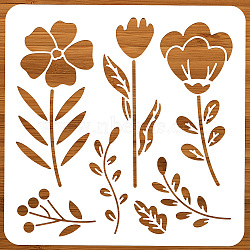 PET Hollow Out Drawing Painting Stencils, for DIY Scrapbook, Photo Album, Flower, 300x300mm(DIY-WH0405-0032)