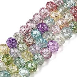 Transparent Glass Beads Strands, Faceted(32 Facets), Rondelle, Colorful, 4x3.5mm, Hole: 0.8mm, about 115~120pcs/strand, 16.54~17.4''(42~43.5cm)(GLAA-T023-4mm-A15)