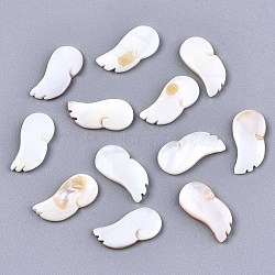 Natural Freshwater Shell Cabochons, Wing, Seashell Color, 14x7x2mm(X-SHEL-R113-13)