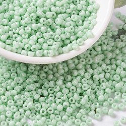 MIYUKI Round Rocailles Beads, Japanese Seed Beads, 8/0, (RR3328) Opaque Light Mint, 3mm, Hole: 1mm, about 422~455pcs/10g(X-SEED-G008-RR3328)