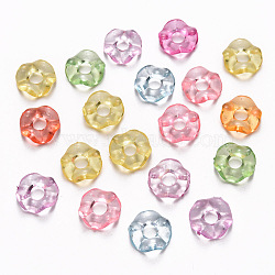 Transparent Acrylic Beads, Large Hole Beads, Flat Round, Mixed Color, 12.5x3.5mm, Hole: 4mm, about 2000pcs/500g(TACR-R150-01)