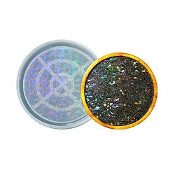 Silicone Laser Effect Cup Mat Molds, Resin Casting Molds, for UV Resin & Epoxy Resin Craft Making, Round Pattern, 117x11mm, Inner Diameter: 111x10mm(DIY-C061-03E)