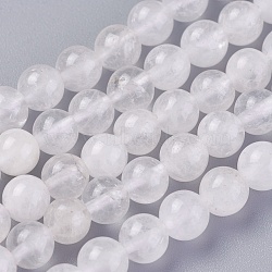 Natural Quartz Crystal Beads Strands, Rock Crystal Beads, Round, 8mm, Hole: 1mm, about 48pcs/strand, 15.1~15.3 inch(38.5~39cm)(G-G776-02B)