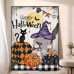 DIY Halloween Theme Diamond Painting Kit, Including Resin Rhinestones Bag, Diamond Sticky Pen, Tray Plate and Glue Clay, Gnome, 125x7x7mm(DIAM-O001-01A)