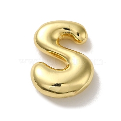 Rack Plating Brass Pendants, Balloon Letter Charms, for Personalized Name Necklaces Making, Cadmium Free & Lead Free, Long-Lasting Plated, Real 18K Gold Plated, Letter S, 22.5x17x6.5mm, Hole: 2mm(KK-R158-17S-G)