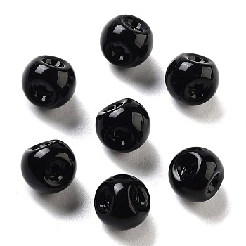 Acrylic Beads, Round, Top Drilled, Black, 9x9x10mm, Hole: 2mm, 926pc/500g