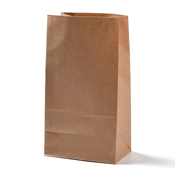 Rectangle Kraft Paper Bags, None Handles, Gift Bags, BurlyWood, 13x8x24cm