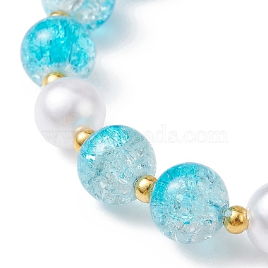 Glass Round Beaded Stretch Bracelet(BJEW-JB09776-02)-4