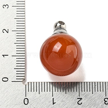 Natural Dyed & Heated Carnelian Perfume Bottle Pendants(G-K338-22P-13)-3