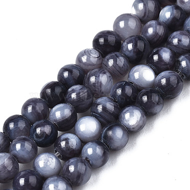 Black Round Freshwater Shell Beads
