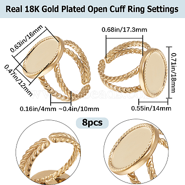 8Pcs 304 Stainless Steel Open Cuff Ring Settings(RJEW-BBC0001-01)-2