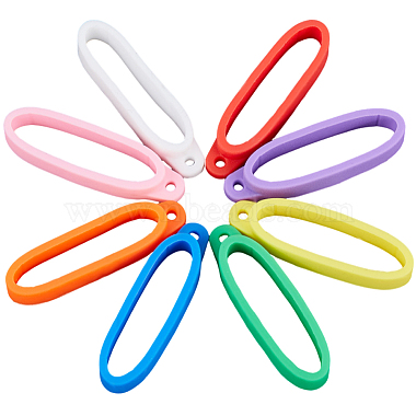 Mixed Color Oval Silicone Pendants