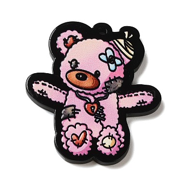 Pink Bear Acrylic Pendants