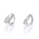 Clear Cubic Zirconia Double Line Hoop Earrings(EJEW-C048-04P)-1