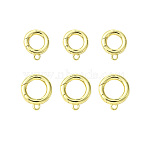 6Pcs 2 Styles Rack Plating Brass Spring Gate Clasps, Long-Lasting Plated, Lead Free & Cadmium Free & Nickel Free, Ring, Real 18K Gold Plated, 13.8~16x11~13x2.5~3mm, Hole: 1.5mm, 3pcs/style(KK-CJ0002-61)